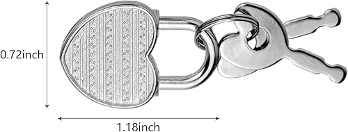 Miniatura 2 de Paquete de 5 candados para diario, mini cerraduras con llaves, pequeñas cerraduras de equipaje para viajes, joyas, cajas, mochila (corazón, 5)