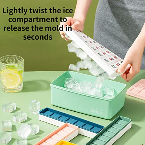 Molde para cubos de hielo con tapa, 14 celdas, verde miniatura 3