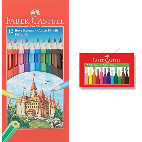 Faber-Castell çocuk boyama seti (Boya kalemi ve pastel boya, 12'li)