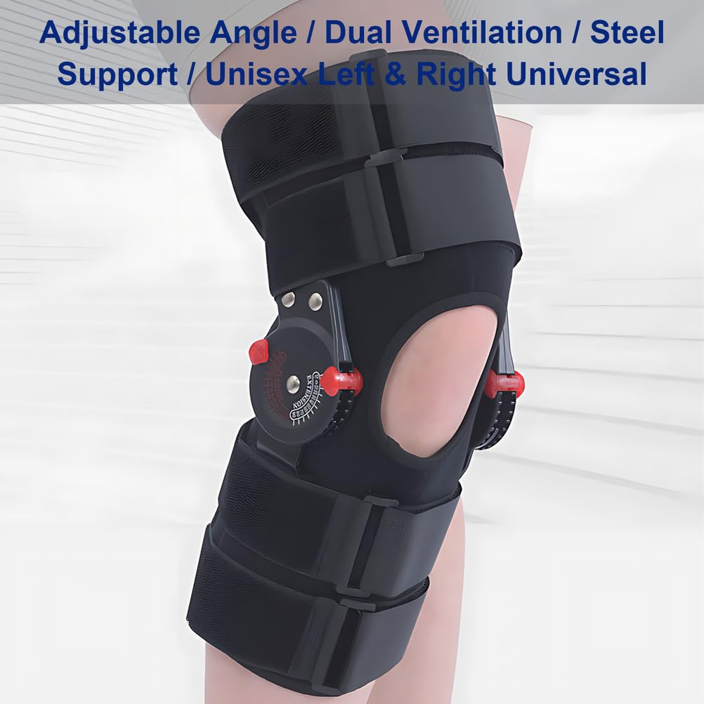 Ginocchiera Articolata Regolabile – Rom Controllo, Leggera, Supporto Post-Operatorio ACL/Menisco, Unisex Sinistra o Destra