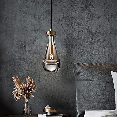 Lámpara colgante de noche en cristal para un dormitorio nórdico moderno E14 2