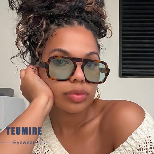 Trendy Square Aviator Sunglasses for Women Men Vintage 70s Designer Inspired Sun Glasses Flat Top Shades4