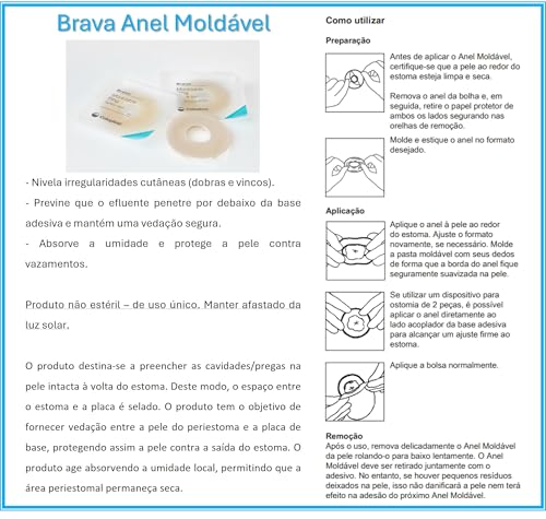 Brava Anel Moldável para Estomias - Kit com 05 unidades - Coloplast (2.0mm - REF: 12030)