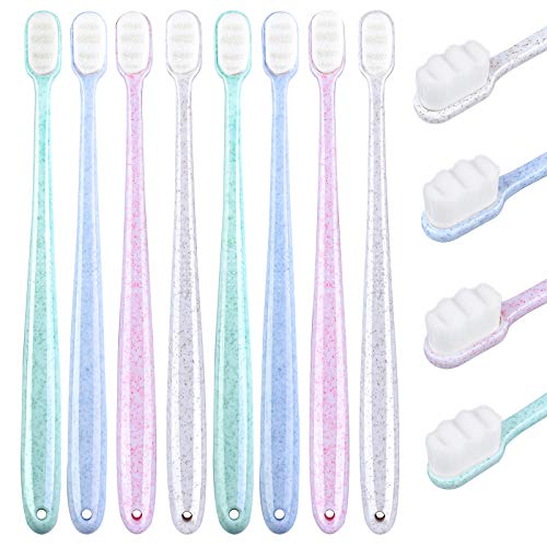 Ruisita 8 Pack Soft Micro-nano Toothbrush Extra Soft Toothbrush Micro-nano Manual Toothbrush Ultra Soft Bristled Toothbrush with 20,000 Soft Bristled for Sensitive Fragile Gums