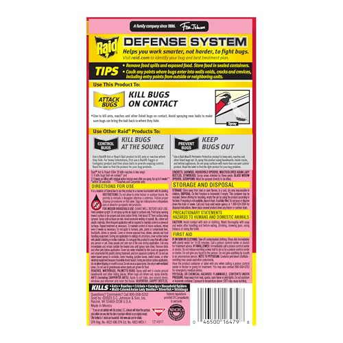 Raid Ant & Roach Killer Spray For Listed Bugs, Keeps Killing for Weeks, Lemon Scent, 17.5 oz - Thumbnail 4