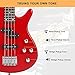 GLARRY Electric Bass Guitar Full Size 4 String Exquisite Stylish Bass with Power Line, Bag and Wrench Tool (Red)