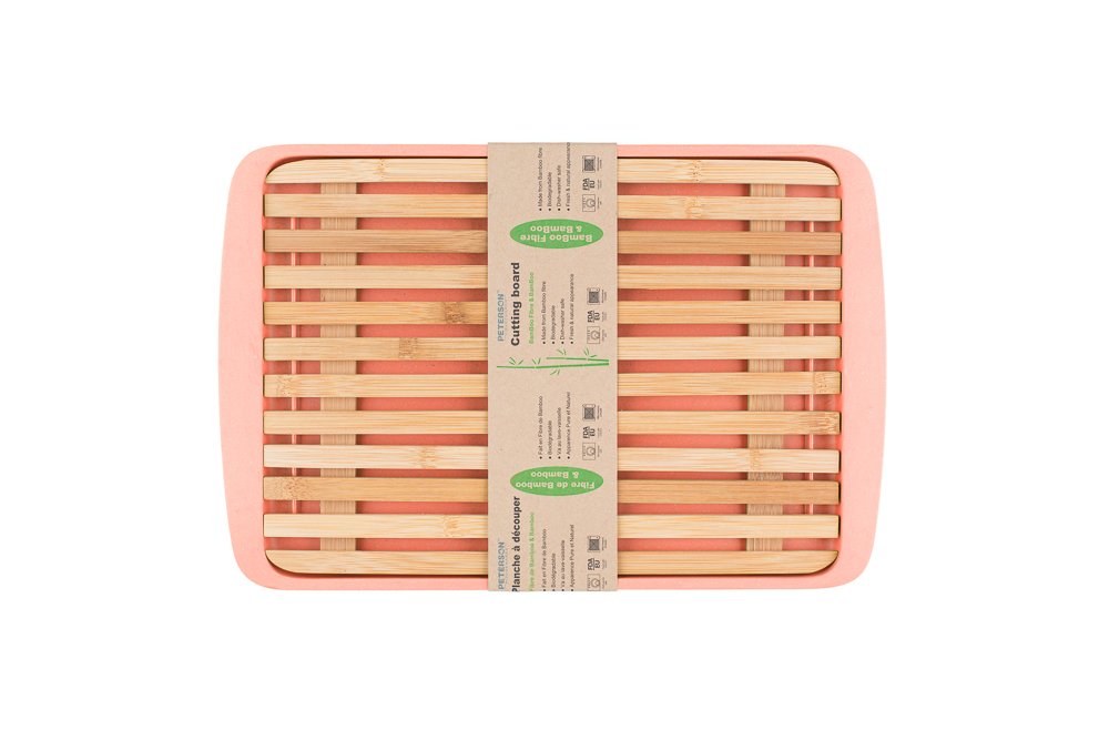Peterson Housewares Cutting Board with Bamboo Fiber Tray, Large, Orange