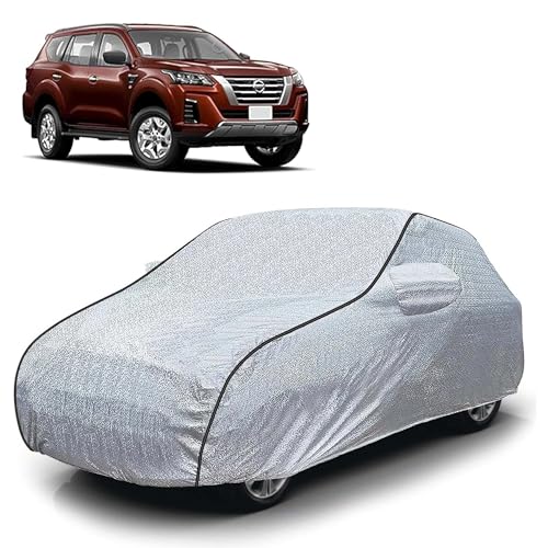 Image of Sulfar 100% Waterproof Car Body Cover Compatible with Mirror for Nissan Xterra (Triple Stitched, Full Bottom Elastic, Magic Silver with Black Piping)