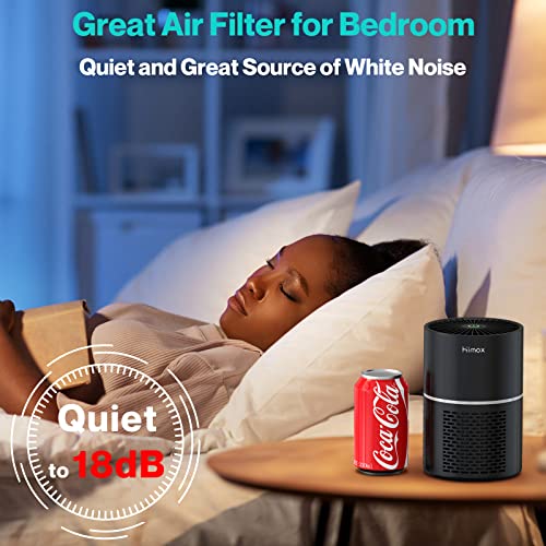 Small Portable Air Purifier For Home With White Noise, Himox Mini Air Cleaner For Desktop Bedroom Office Car Dorm, Usb Travel Air Purifier Ture Hepa Filter Smoke Dust Allergy Pet Odor Mold, No Adapter #TOP3