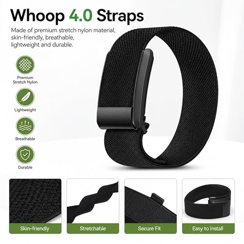 Image of TechTrendz Stretchy Solo Loop Replacement Strap for Whoop 4.0 Adjustable Soft Sport Nylon Elastic Braided Bands Compatible with Whoop 4.0, Durable Sleep, Wearable Health, Fitness & Activity Tracker (Device Not Included)