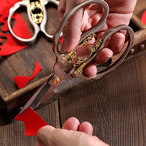 Ciseaux artisanaux, Ciseaux, Lames tranchantes en Acier Inoxydable, Papier de découpe Artisanal （15 cm） Argent