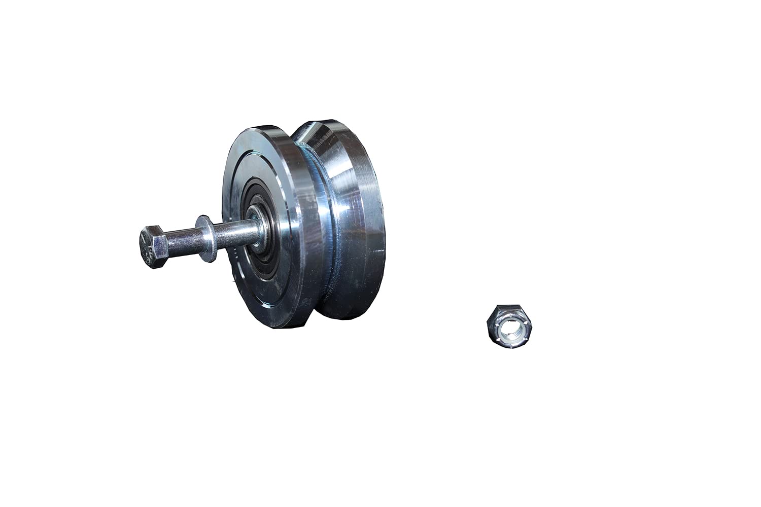 6" V-Groove Wheel for Rolling Inverted V Shape Track Gates DORTIMATE HL2Y152 Sliding Wheel Solid Steel Heavy Duty Color Silver (12.41 lbs)