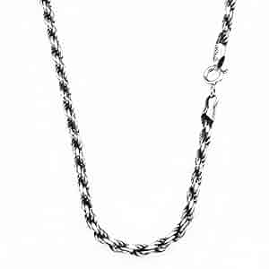 Myshiwu 925 Sterling Silver Rope Chain Necklace 2mm 3mm Thai