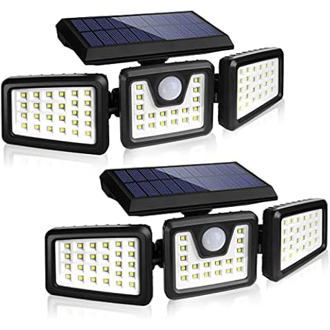 KIBTOY Solar Security Light Motion Sensor, Solar Lights Outdoor Easy to Install, 360° Wide Lighting Angle IP65 Waterproof, Solar Flood Lights for Front Door, Yard, Garage, Sidewalk, Pathway (2 Pack) Cover