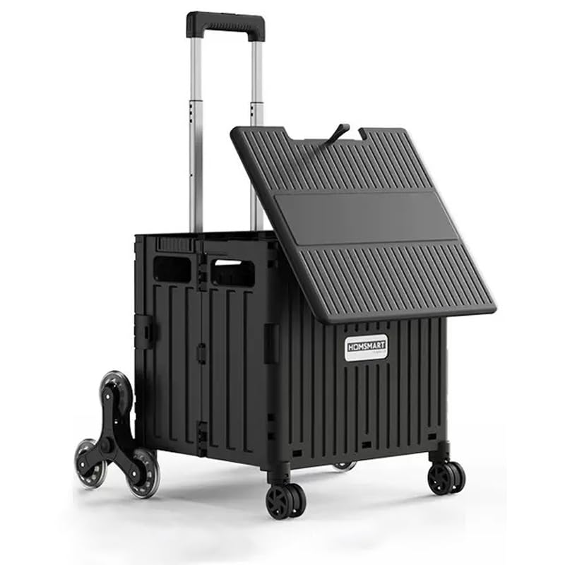 折りたたみ式ショッピングカート, 静音キャスター，8輪キャスター, 65L大容量, カップホルダー付き, 100x40x54cm, (黑, 8輪)