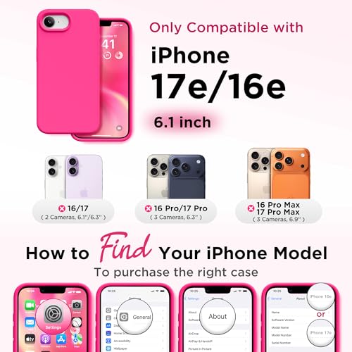 Image of GolbinBox Magnetic for iPhone 17e /16e Case, Silicone Cover, Hot Pink