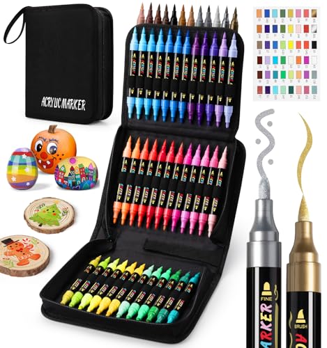 Amazon.co.jp: デュアルチップ アクリルペイントマーカー 48色
