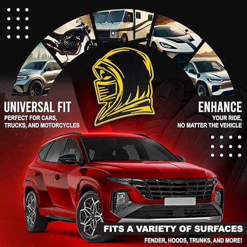 Image of Ninja Emblem, Custom 3D Car Badge - Universal Exterior Accessories for Car, Truck, SUV, Motorcycle (Set of 2) (Yellow)