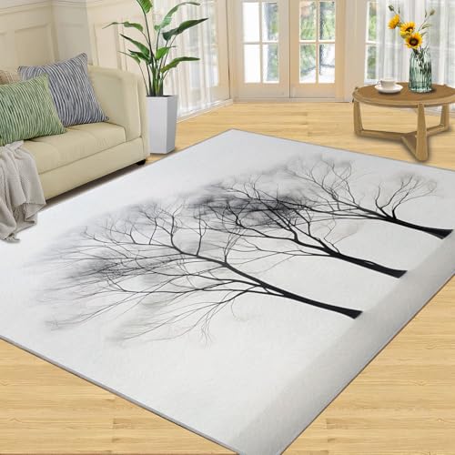 Tapete decorativo 4x6 ft con diseño de árbol y respaldo antideslizante miniatura 3