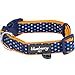 Blueberry Pet 13 Patterns Multicolor Polka Dot Neoprene Padded Dog Collar in Passion Orange, Medium, Neck 14.5"-20", Adjustable Collars for Dogs