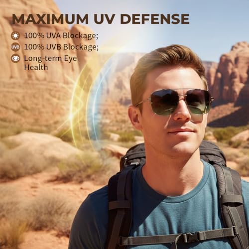 Image of FEISEDY Sunglasses Mens Women Vintage Pilot Square Trendy Metal Steampunk Fishing Driving Sun Glasses B2894