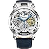 Stuhrling Orignal Mens Watch Automatic Watch Skeleton Watches for Men – Leather Luxury Dress Watch – Mechanical Watch…