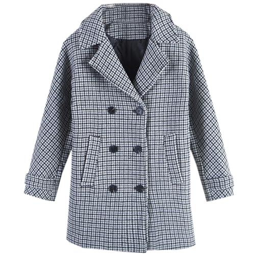 Cromoncent Boys' Winter Wool Blend Coat Kids Warm Thicken Overcoats, 3-14 Years