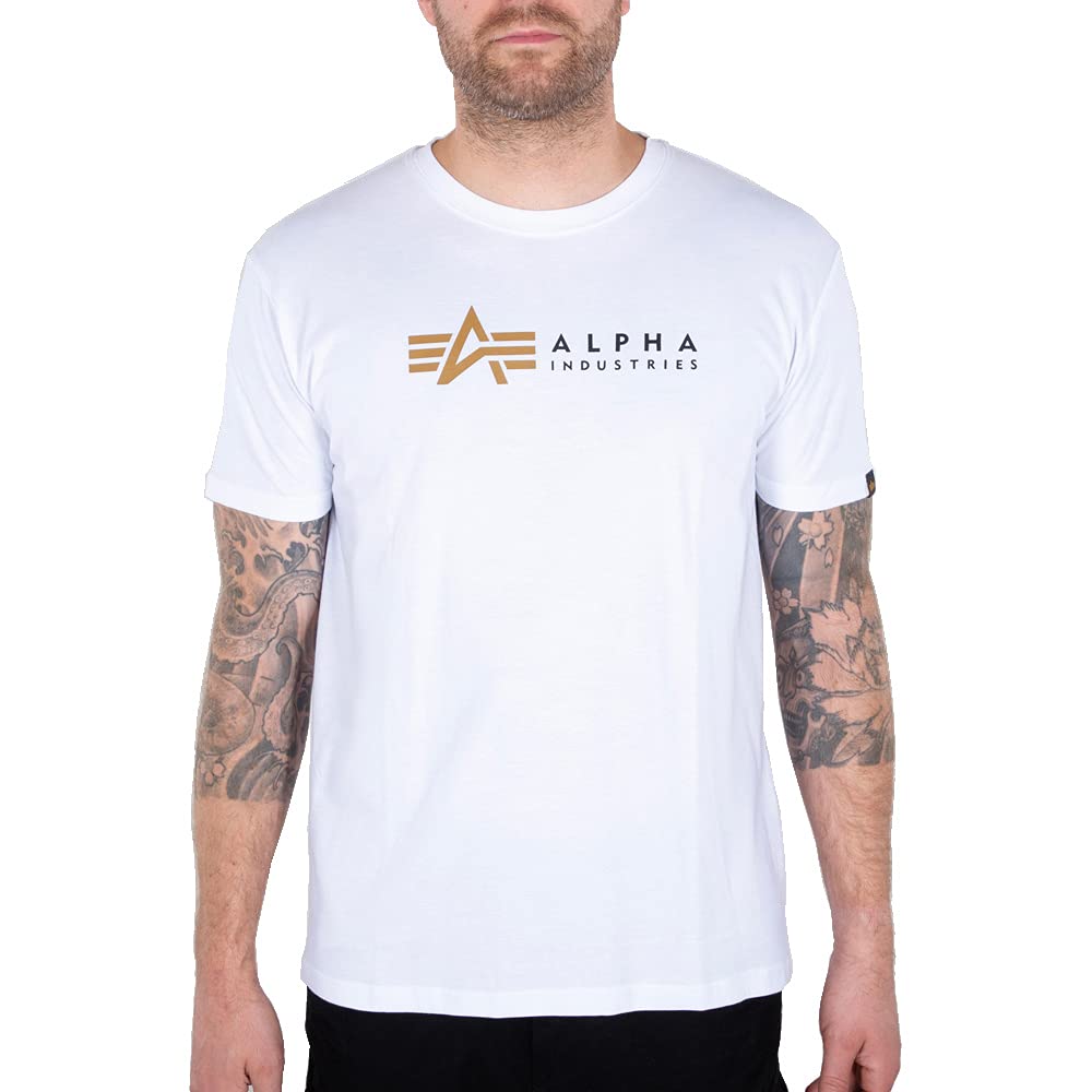 Alpha Industries Men's Blanc T-Shirt Label T
