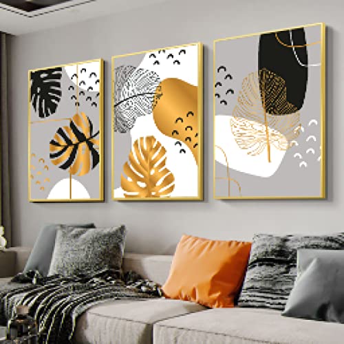 Peinture Plante Nordique pour Salon Moderne Décoration Murale Chic 3 Panneaux