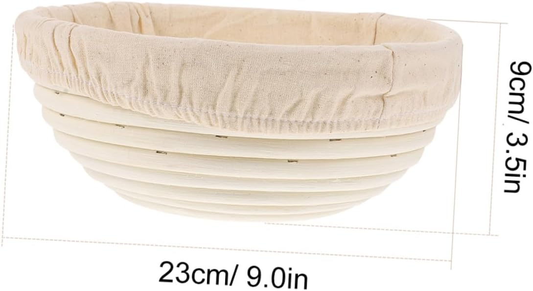 Bread Proofing Basket with Liner 23x9cm Rattan Dough Baking Bowl for Sourdough Bread Making Suitable for Home Baking and Fermentation