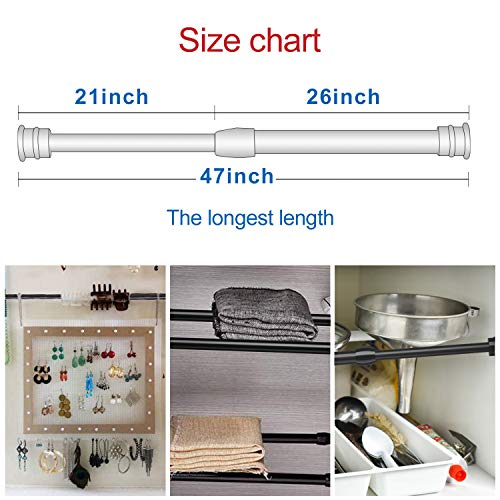 3Pcs Black Tension Rods For Windows Use Range 28 To 41Inch Tension Curtain Rods Spring Rods Curtain Adjustable Rods Windows Spring Loaded Curtain Rod Spring Rod 28 To 48 Inch #TOP6