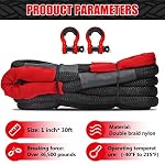 Kinetic Recovery Rope 56,000lbs with 2 D-Rings, Tow Ropes for Trucks Pickup - Image 5