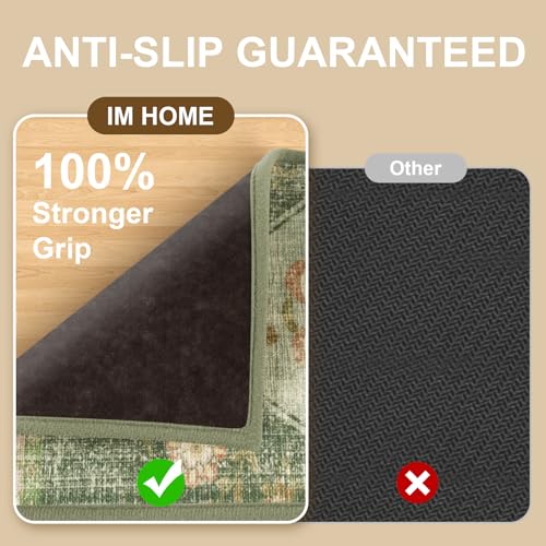 Non Slip Stair Treads for Wooden Steps Indoor, Light Green, 15pcs, 30"X8", Soft Carpet Mat, Machine Washable Boho Carpet Treads with Reusable Adhesive Backing, Safety Stair Tread for Dog, Kid, Elder by IM HOME - Used condition - Image 2