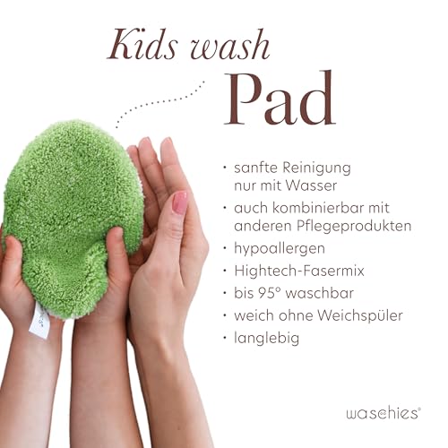 Waschies Reusable Baby & Kids Wash Pads, Pack of 2 Yellow, Gentle Face & Body Cleansing with Just Water, Washable - Image 4