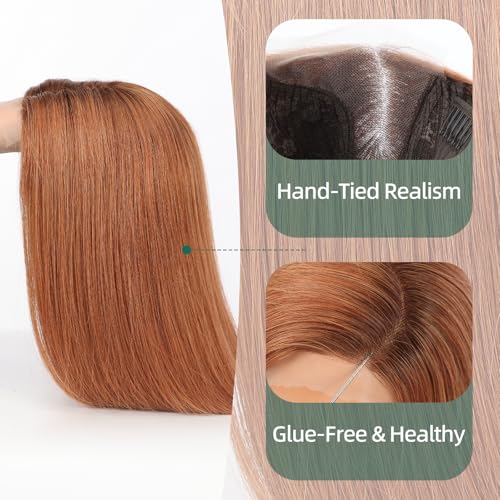 Image of Orange Wig Human Hair Pre Plucked Straight Short Bob Wigs 5x6 UHD Lace Front Wigs Remy Real Human Hair for Women 14Inch