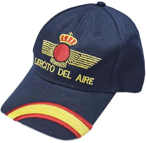 Tiendas LGP   Gorra Bordada Ejercito del Aire con Bandera de España. Talla única, con Presilla de adaptación, Color Azul