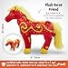 FoxE Year of The Horse Plush Toy 2026 with Lucky Money Envelope, Chinese Zodiac Lunar New Year Stuffed Horse, Soft Red Zodiac Plush Gift for CNY Home Decoration and Festival Display