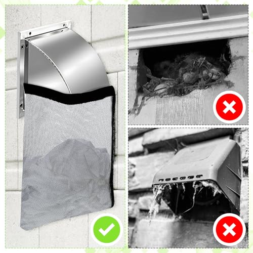 Image of Xthrotsenk 3 Pcs Dryer Lint Catcher Dryer Vent Lint Dust Bag Indoor Vent Trap for Outdoor Drying Vents Capturing Dust (Black)