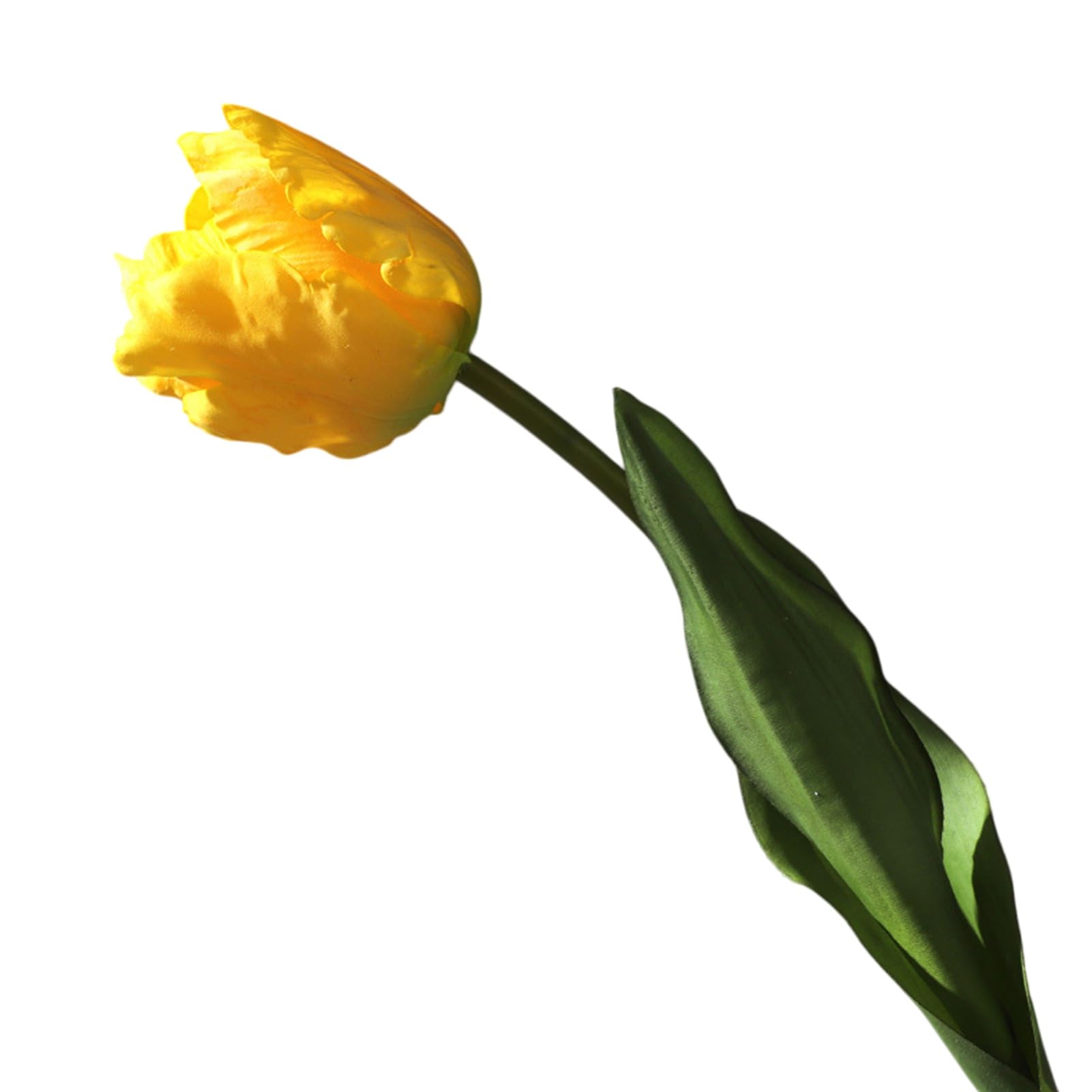 Virelynx Artificial Tulip Flowers – Real Touch Long Stem Tulip Bouquet with Leaves, Wedding Bouquet Spring Floral Arrangement Home Table