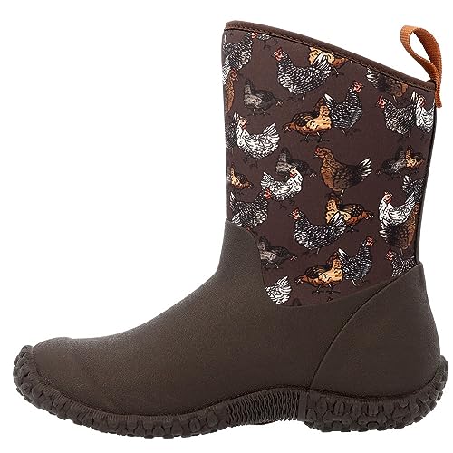 Muck Women's Muckster II Mid Boot, Dark Brown/Chicken Print, Size 8 M