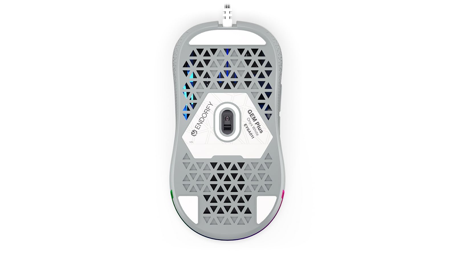 ENDORFY GEM Plus Onyx White, mouse da gaming leggero, sensore PixArt PAW3370, 19 000 DPI, EY6A011