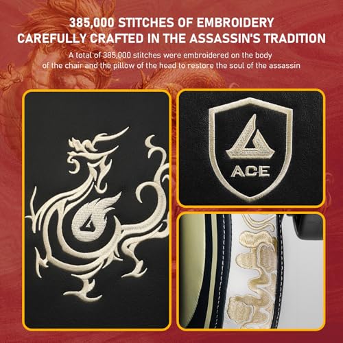 GTPLAYER Gaming Chair with Bluetooth Speakers and Footrest, Dragon Series Video Game Chair, Heavy Duty, Ergonomic, Esports Computer Office Chair, (Blackwhite)