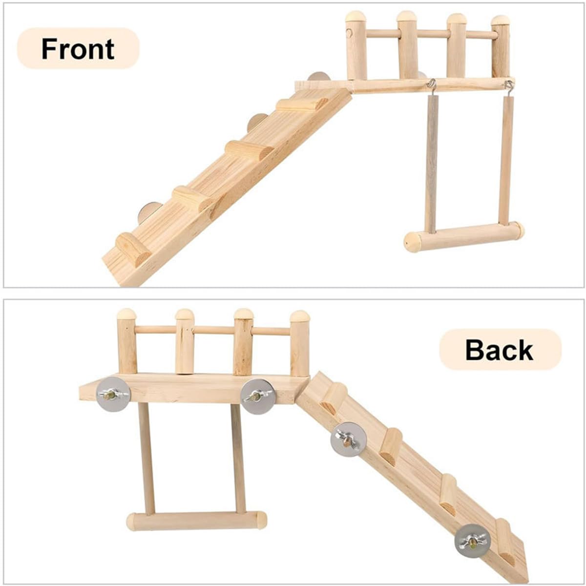 ZYYRSS Parrot Climbing Ladder, Bird Wooden Playground with Climbing Ladder Stand, Parrot Play Stand - Image 4