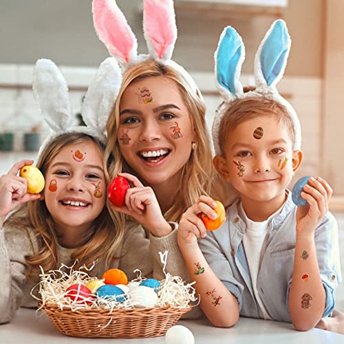 Cuteliili Easter Temporary Tattoos For Kids 140+ Pcs, 12 Sheets Easter Egg And Bunny Fake Tattoo For Boys And Girls,Easter Basket Stuffers #TOP2