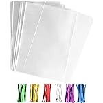 SOMIOCO 100 pcs Clear 5 x 7 Flat Cello Cellophane Bags Poly Treat Bags 1.4 mils for Gift Wrapping, Bakery, Cookie, Candies, Toast, Dessert, Party Favors Packaging