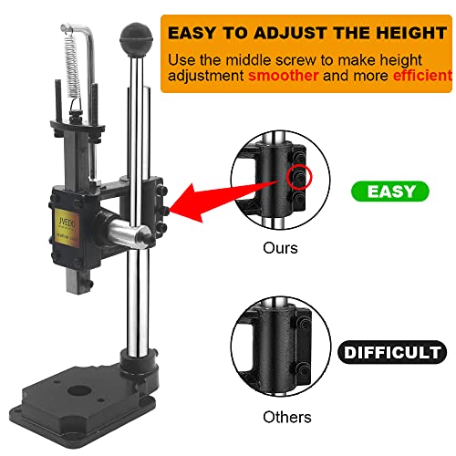 Leather Hole Puncher Hand Press Machine Jvedo Hand Punching Machine With Prong Punch+Hollow Leather Punch For Diy Leather Craft Punching Holes (With Chuck + Pp Plate) (New Leather Hole Puncher) #TOP1