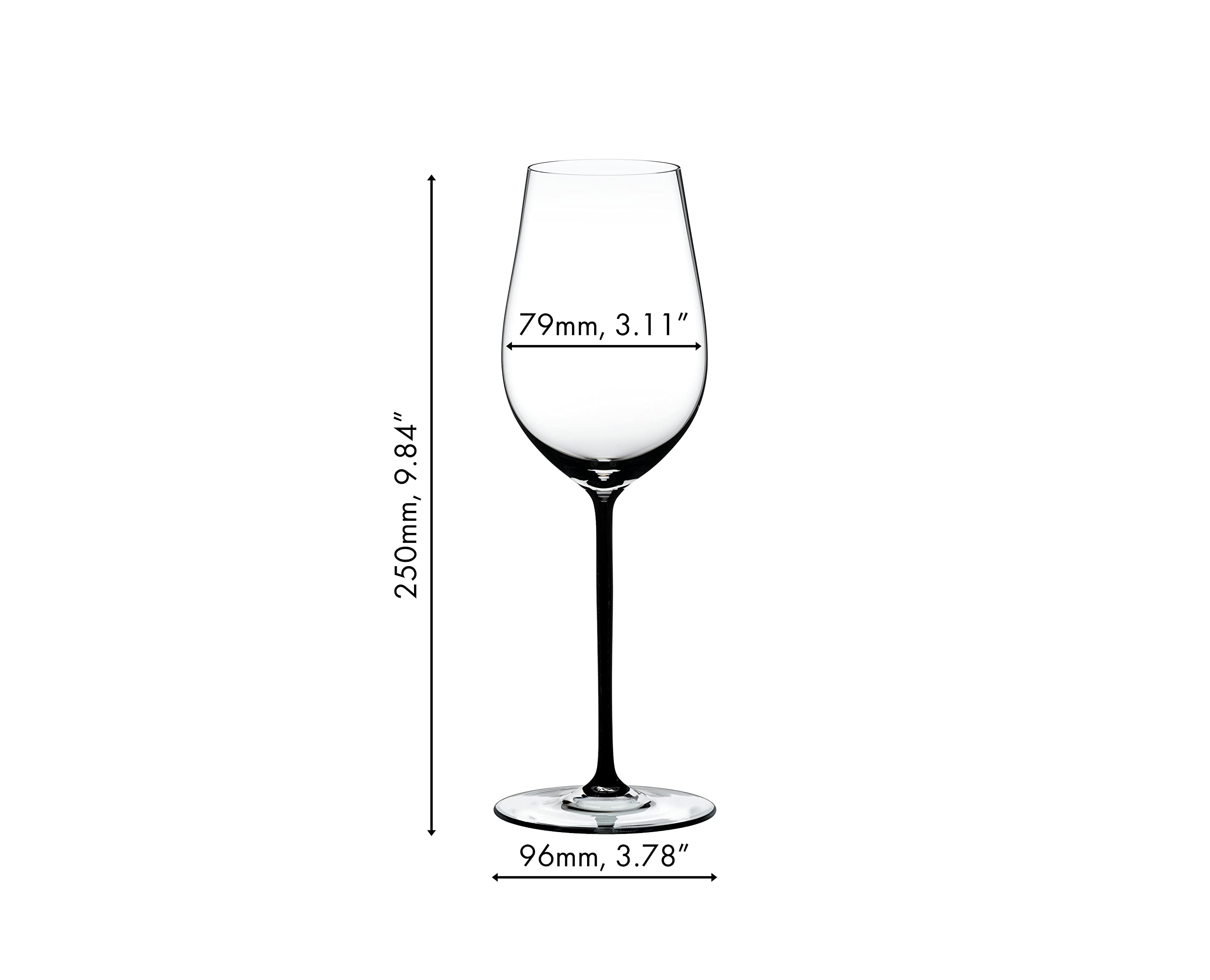 RIEDEL FATTO A MANO BY Riesling/Zinfandel - Schwarz - Einzelpackung, Weinglas, Kristallglas, Spülmaschinenfest - 4900/15B