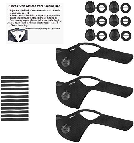 image for VEIPAO 3 Set Sports Mask Running Mouth Cover with Activated Carbon Fil