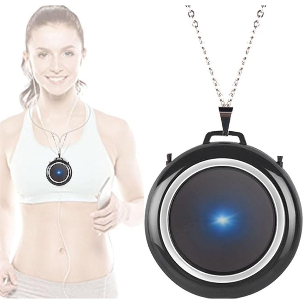 AMERTEER Portable Air Purifier Necklace, Personal Air Purifier, Travel Personal Mini Air Purifier, Ion Generator Air Cleaner, Compact USB Charging, Remove Pets Smell, Smoke and Dust (Black)