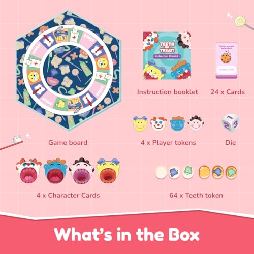 Image of Bloomingo Teeth or Treat Board Game | Perfect Family Gift for Kids Age 4+ | Enjoy a Fun Dental-Themed Challenge While Learning Good Oral Care Habits | Entertaining & Engaging Play